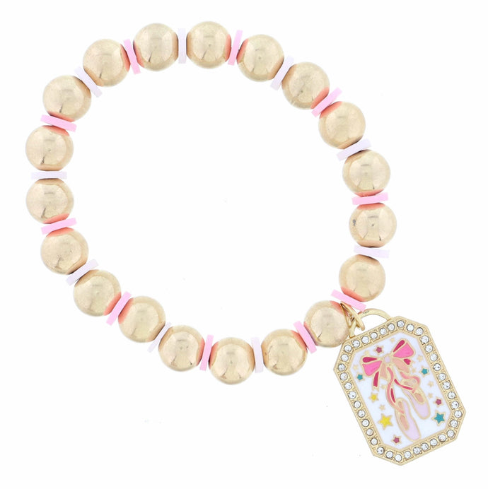 Kids Multi Enamel Ballerina Slippers Bracelet