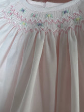 Light Pink Smocked Dress with Multi Color Flowers