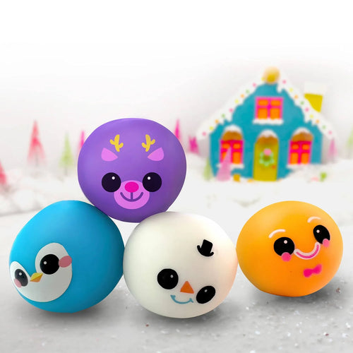 The Groovy Glob Squishmas Squishkins Stress Ball 4-Pack