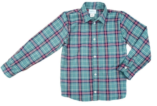 Ryan Dress Shirt, Green Christmas Plaid