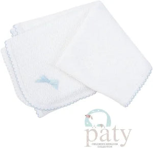 White/blue Paty Knit Receiving/Swaddle Blanket #107