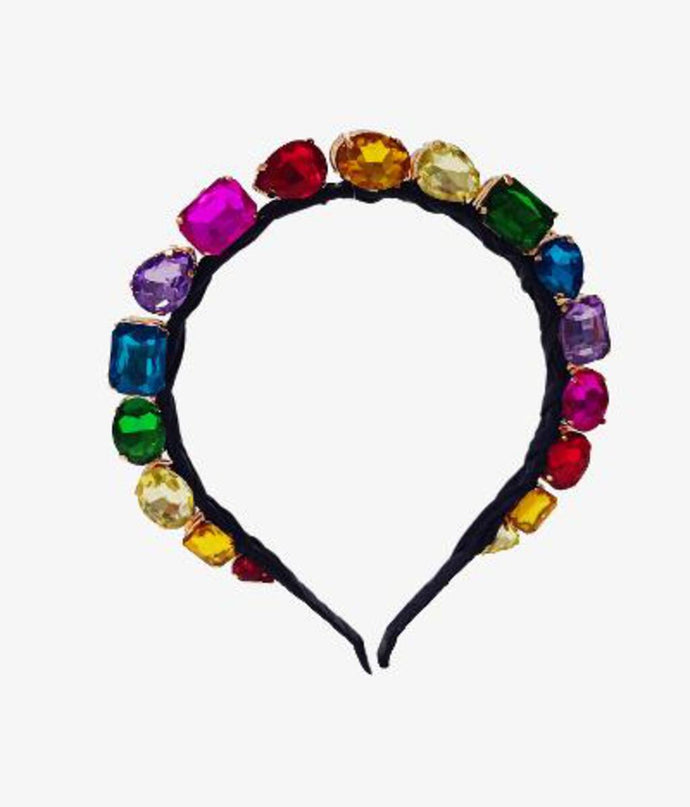 Standing Multi Jewel Rainbow Headband