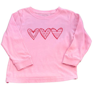 LS Light Pink Hearts Trio Tshirt