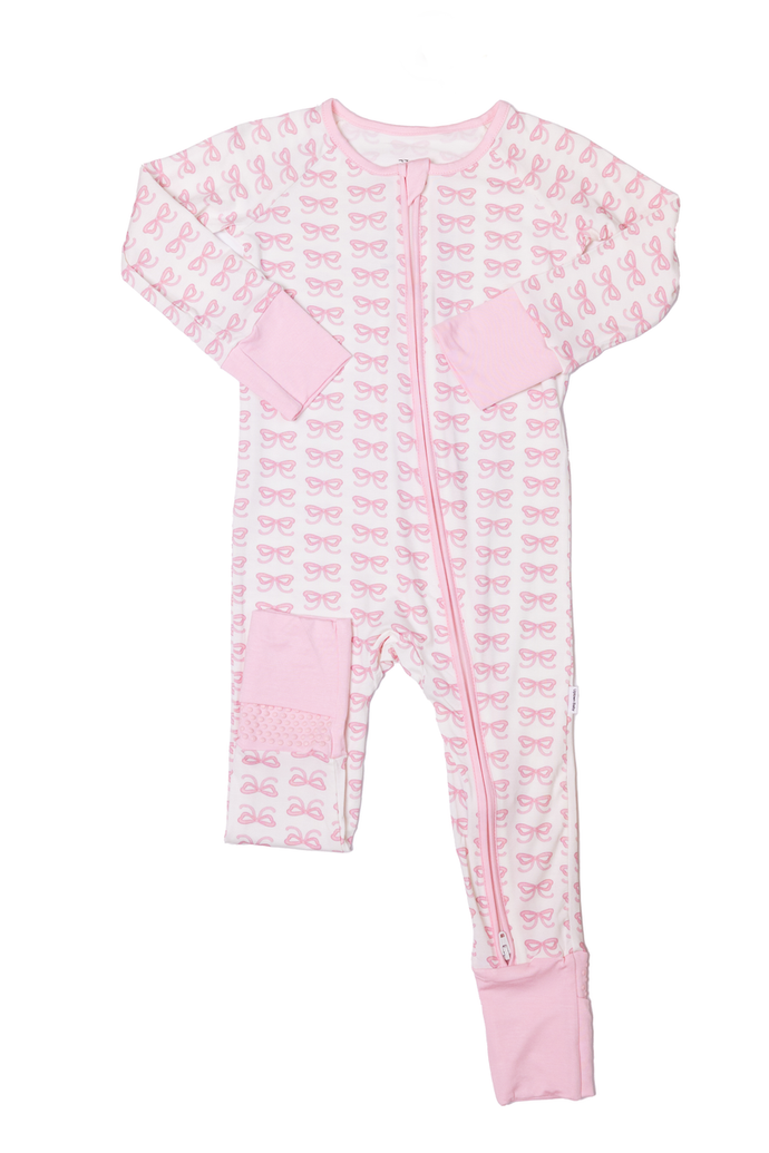 Bow - Sleep Romper Zipper Footie