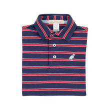 Prim & Proper Polo Nantucket Navy With Richmond Red Stripe With Buckhead Blue Stork