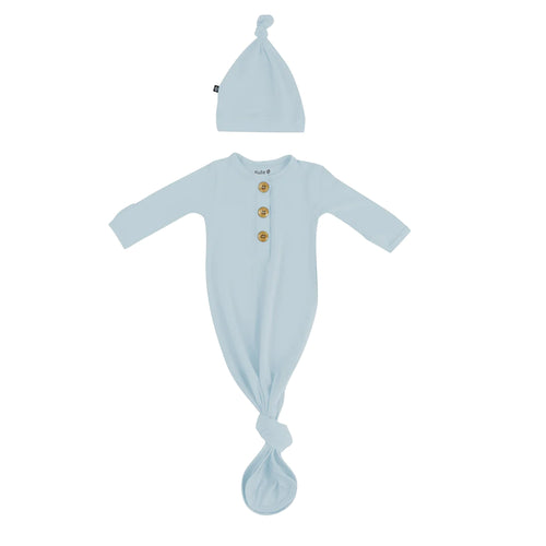 Knotted Gown with Hat Set in Fog