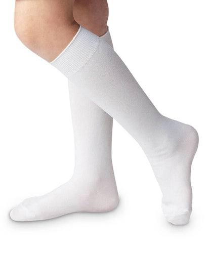 1603 White Nylon Knee High Socks 1 Pair