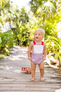 Sayre Sunsuit
Provincetown Plaid With Richmond Red And Worth Avenue White