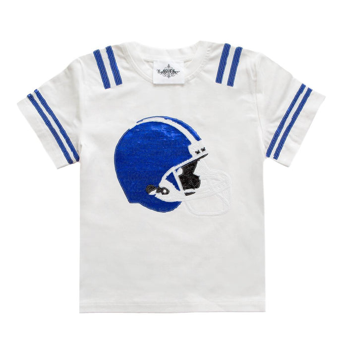 Royal Blue And White Helmet Shirt