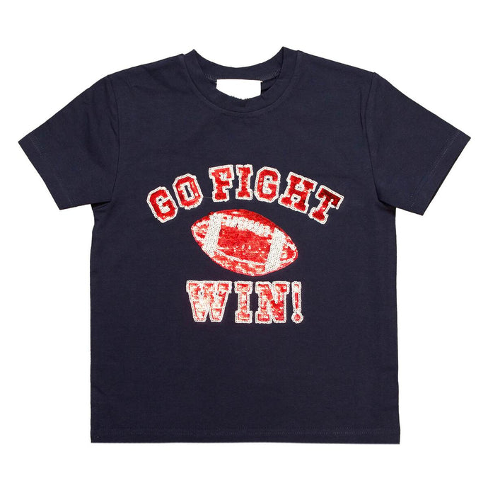 Go, Fight, Win Navy and Red Sequin Shirt