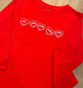 LS Red Conversation Hearts T-Shirt