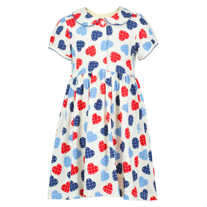 SCATTER HEART JERSEY DRESS