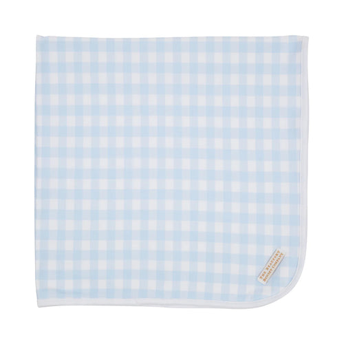 Baby Buggy Blanket Buckhead Blue Gingham With Worth Avenue White