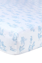 Blue Toile Baby Crib Sheet