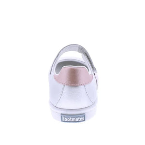 Footmates Stella, Silver/Rose Leather