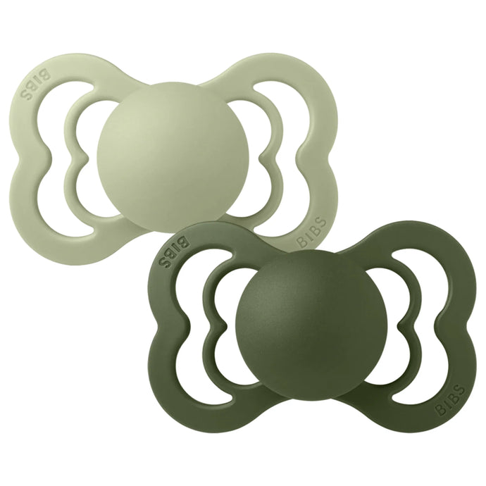 BIBS Pacifier SUPREME Silicone 2 PK Sage/Hunter Green