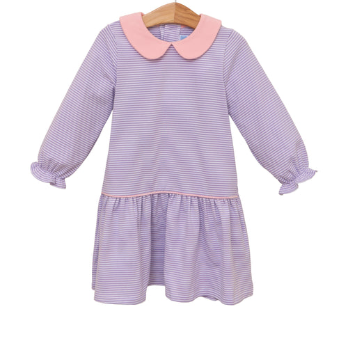 Katherine Dress- Lavender Stripe/Light Pink