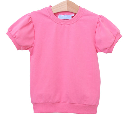 Landry Puff Sleeve Top- Pink