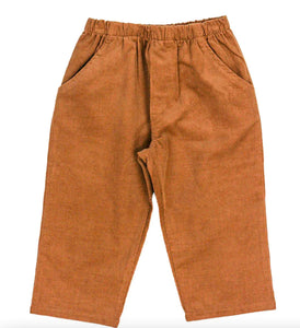 Charlie Pull On Pant, Brown Cord