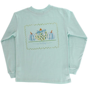 L/S LOGO TEE-GIRLS BLUE PUMPKINS