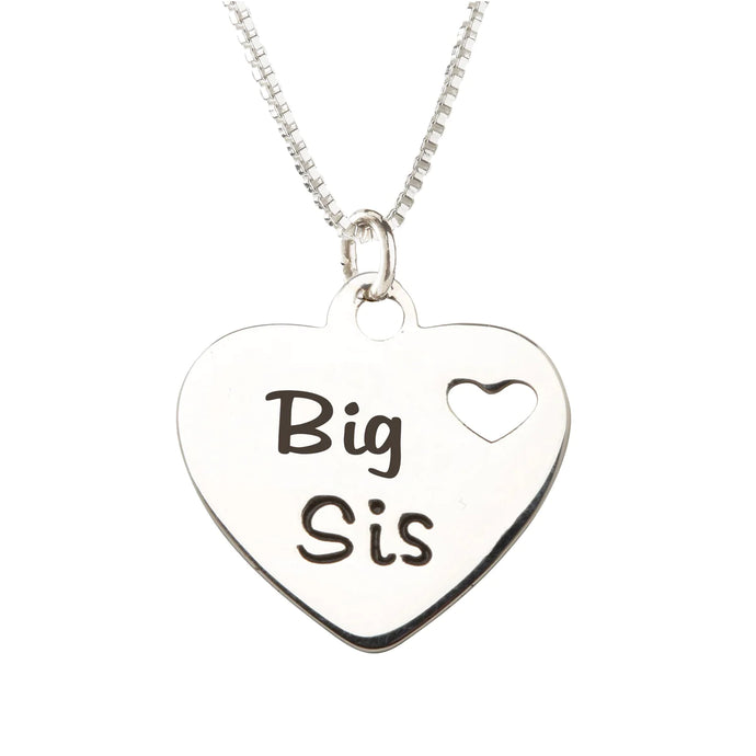 Sterling Silver Big Sis Heart Necklace for Big Sisters