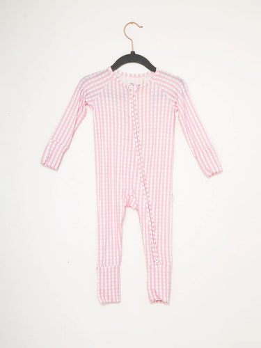 Sleep Romper - Pink Gingham