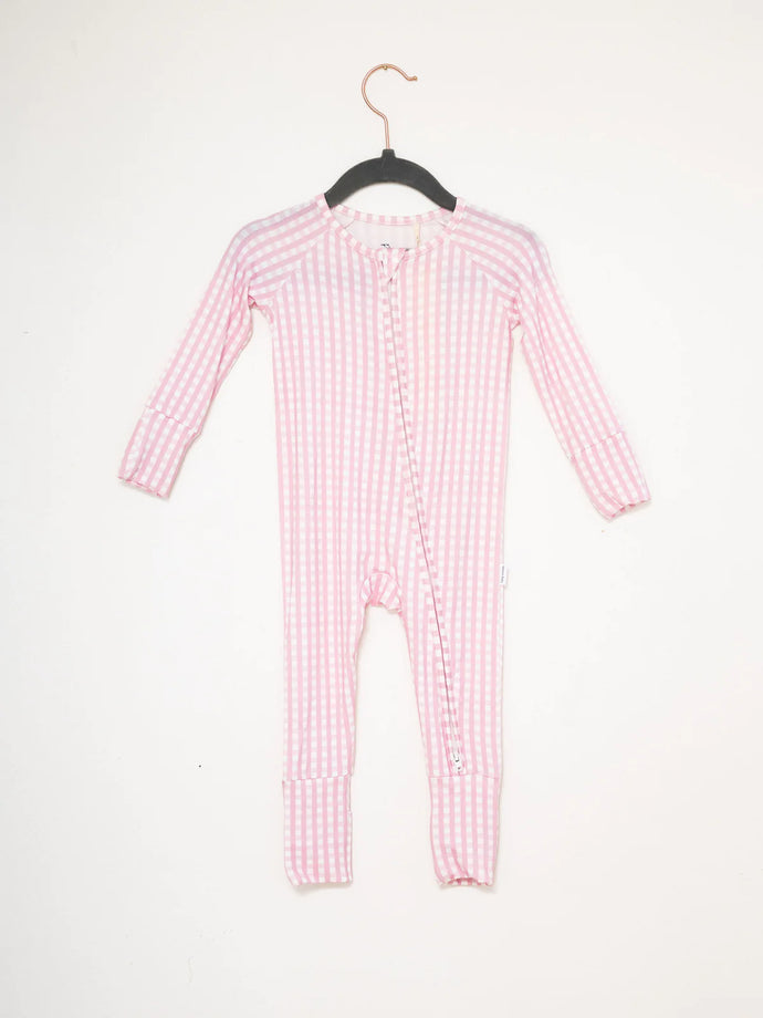 Sleep Romper - Pink Gingham