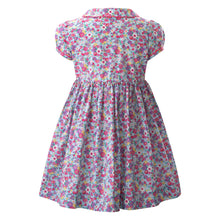 CANDY PINK FLORAL BUTTON-FRONT DRESS