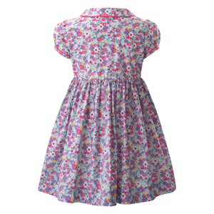 CANDY PINK FLORAL BUTTON-FRONT DRESS