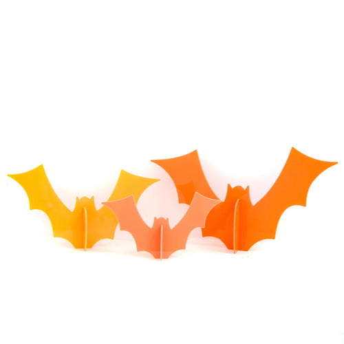 Orange Set Opaque Acrylic Bat Decorations