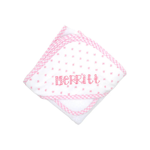 Pink Bow Fabric Hooded Towel Set