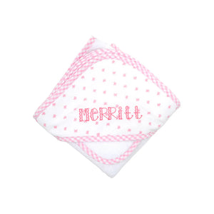 Pink Bow Fabric Hooded Towel Set