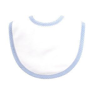 Small Blue Check Pique Medium Bib