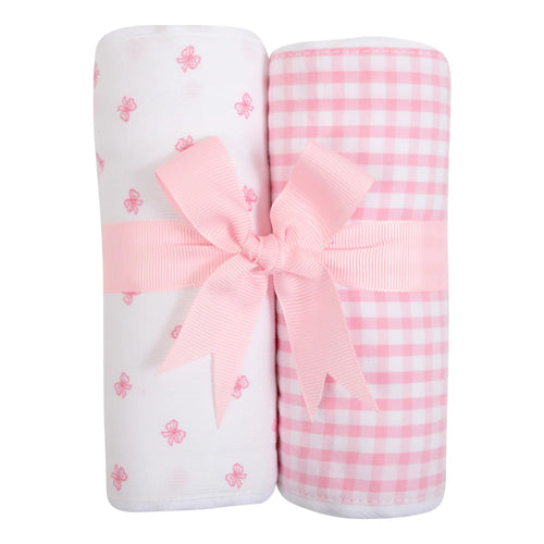 Bows Set of Two Fabric Burps