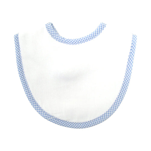 Small Blue Check Burp Cloth Medium Bib