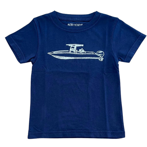 Navy Center Console Boat SS T-Shirt