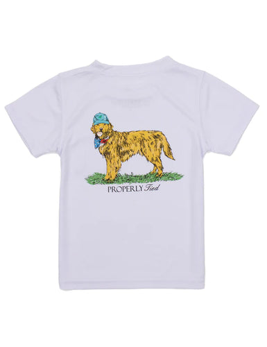Boys Performance SS Tee American Pup White