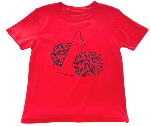 Red/Navy Poms T-Shirt