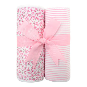 Ballet Shoes Floral Set of Two Fabric Burps