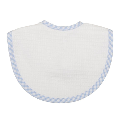 Large Blue Check Pique Medium Bib