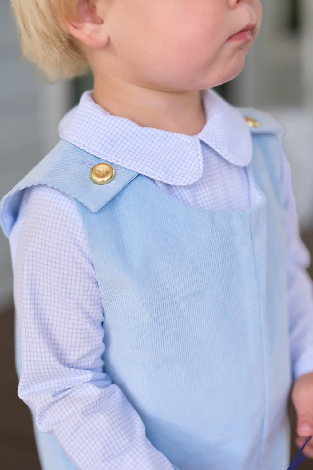 Peter Pan Collar Shirt Barrington Blue Mini Windowpane