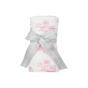 Farm Toile Pink Swaddle Blanket