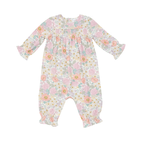 Peonies And Roses - Smocked Romper