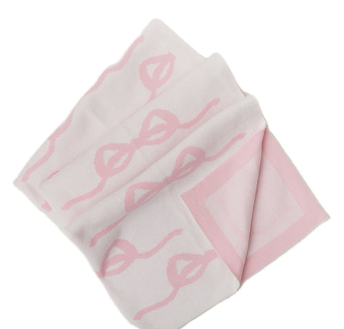 The Perfect Bow Baby Blanket Pink