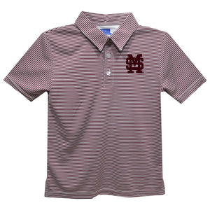 Mississippi State Bulldogs Embroidered Stripes Polo Shirt