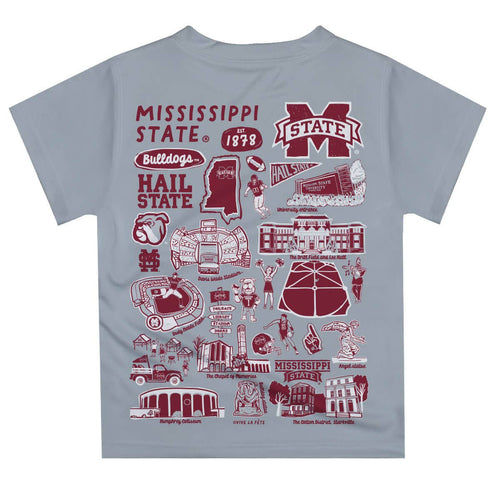 Mississippi State Bulldogs Hand Sketched Impressions T-Shirt