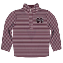 Mississippi State Embroidered Stripes Quarter Zip Pullover