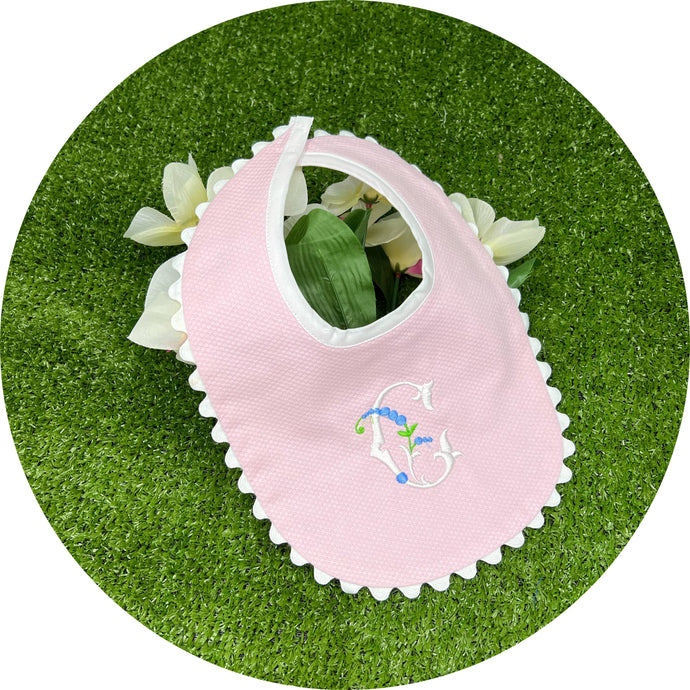 Pink Cotton Pique Baby Bib