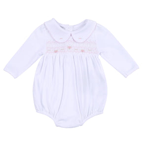 ALICE ANDREW PINK SMOCKED COLLARED BUBBLE