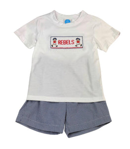 Blue Smock Football Short Set